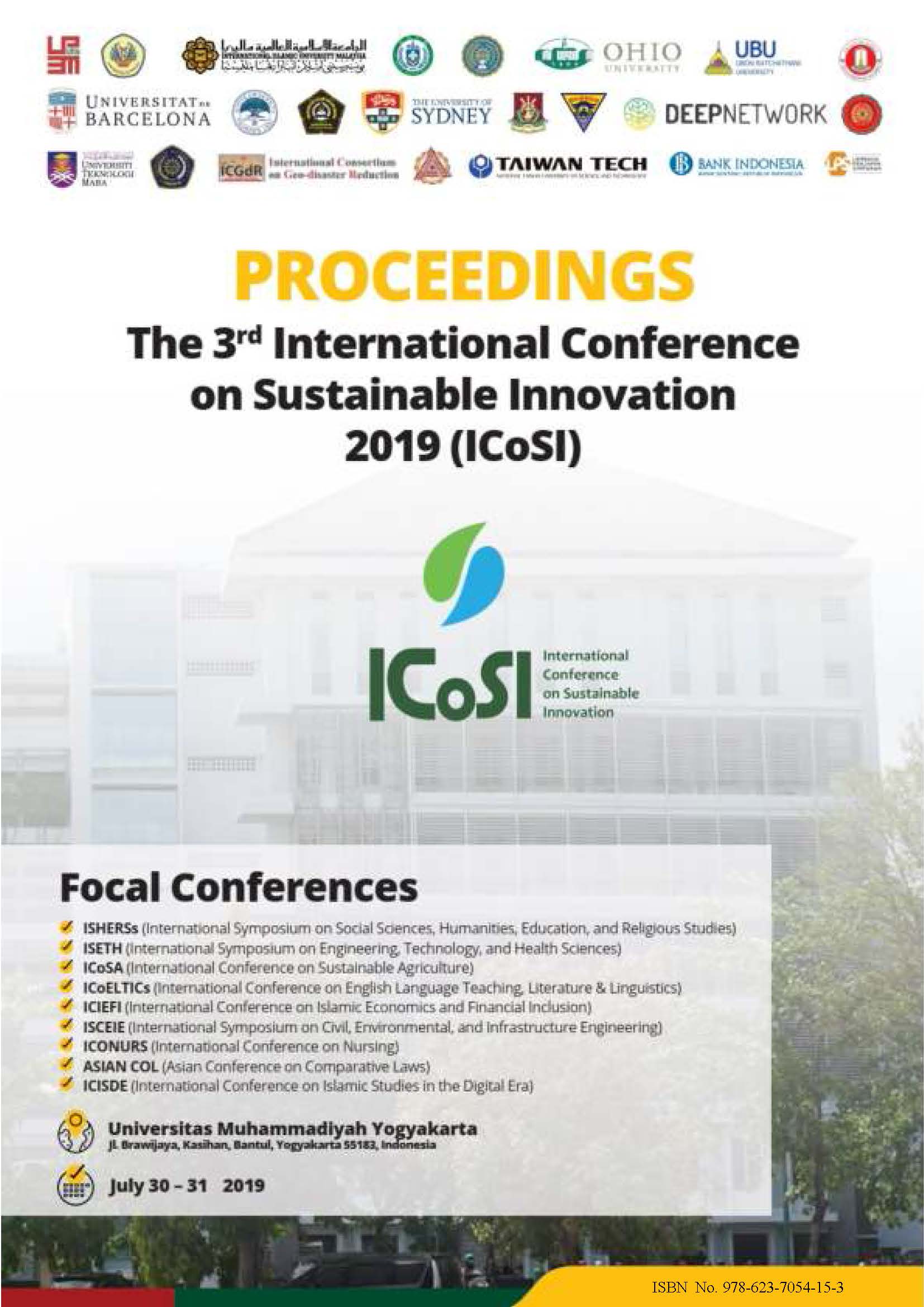The 3rd International Conference on Sustainable Innovation 2019 (ICoSI)